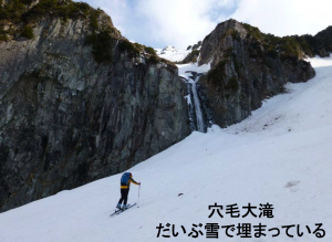 笠が岳穴毛谷　山スキー　2013/5/3-5